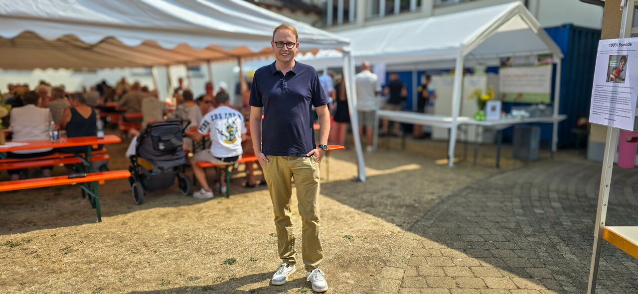 Stephan Klotz auf dem Sommerfest der Siedlergemeinschaft Mahlberg.