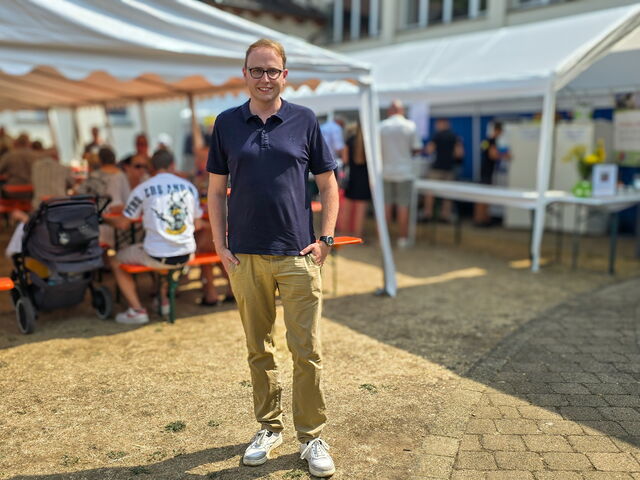 Stephan Klotz auf dem Sommerfest der Siedlergemeinschaft Mahlberg.